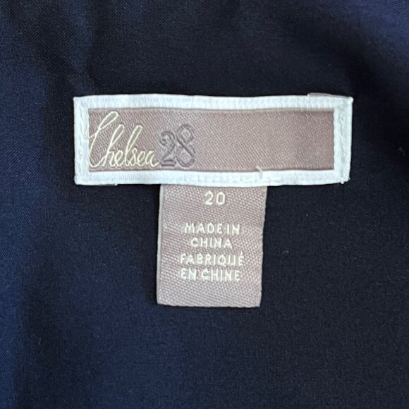 Chelsea 28 Navy Blue V Neck Dress Tiered Ruffle Bell Sleeves Formal Size 20 - Picture 7 of 8